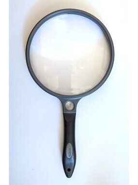 Carson Sure Grip Magnifier Ergonomic Handle 2x Main Lens High Power Spot Lens 5"